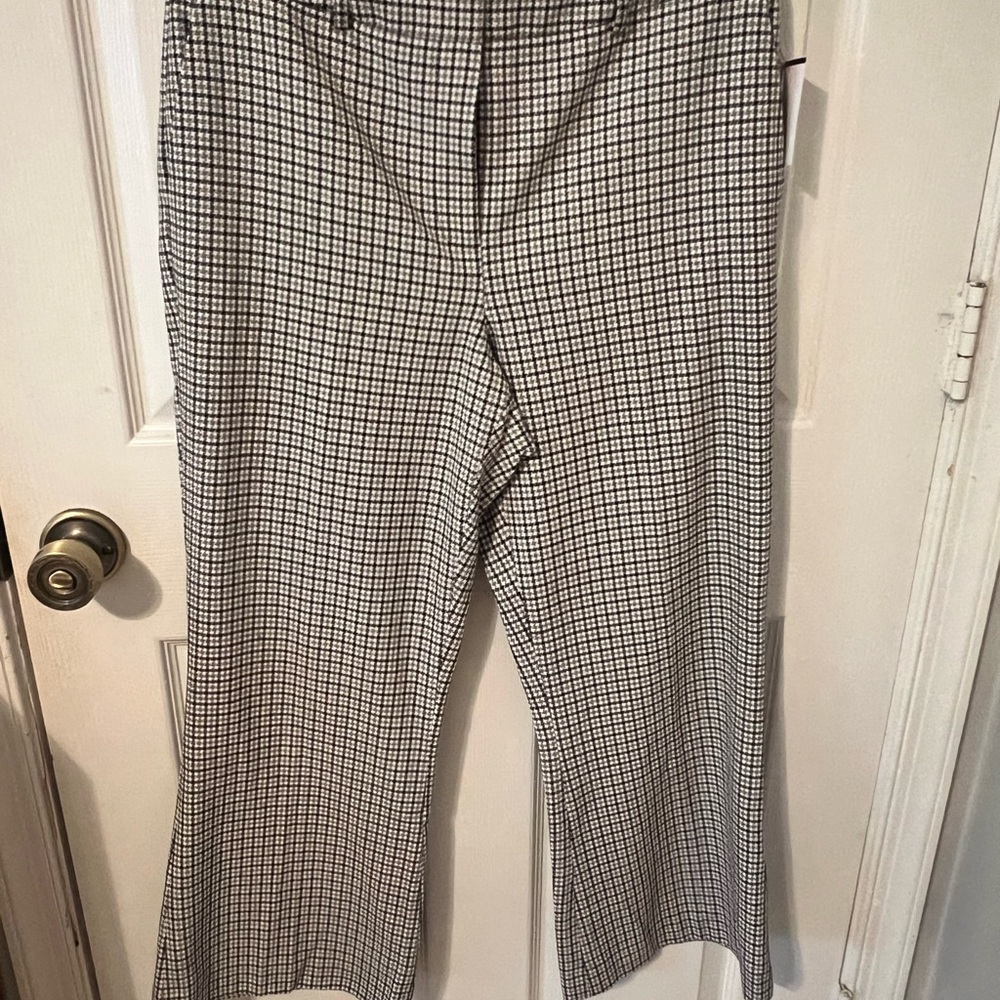 Karl Lagerfeld Black and White Checkered Wide Leg Pants